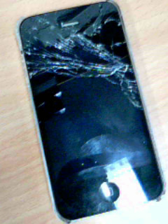 iPhone with a broken screen